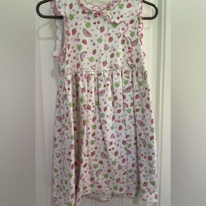 Kissy Kissy White Dress with Pink and Green Fruit Pattern